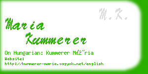 maria kummerer business card